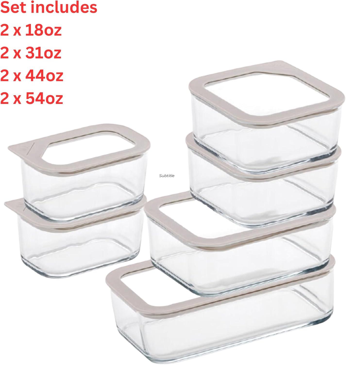 image:imageNeoflam 2 Set FIKA One Borosilicate Glass Food Container with Lid Microwave Oven Dishwasher Freezer Safe Stylish Home Deco Modern Kitchen Storages Refrigerator Canisters 18oz 530ml 056qtSET