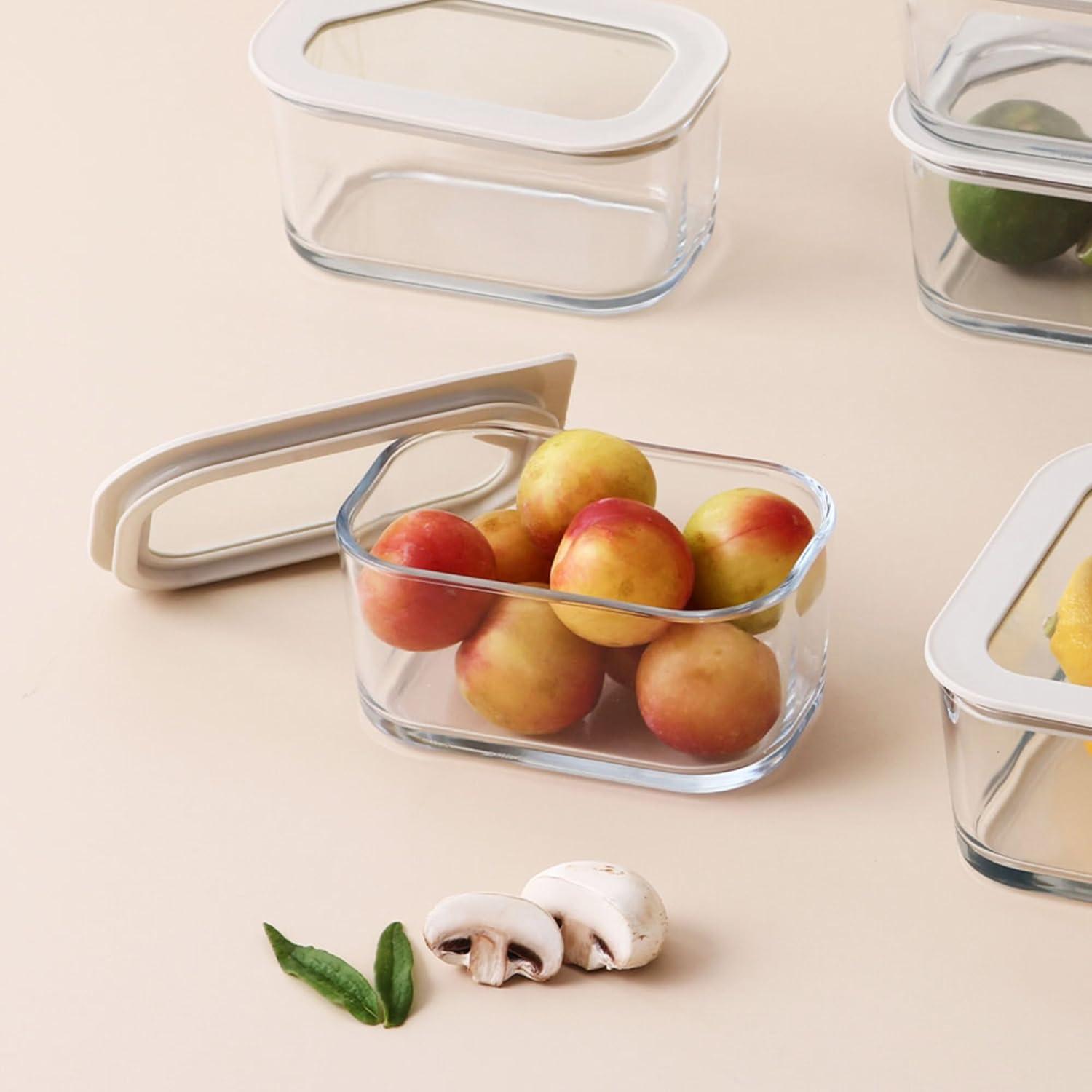 image:imageNeoflam 2 Set FIKA One Borosilicate Glass Food Container with Lid Microwave Oven Dishwasher Freezer Safe Stylish Home Deco Modern Kitchen Storages Refrigerator Canisters 18oz 530ml 056qt18 oz