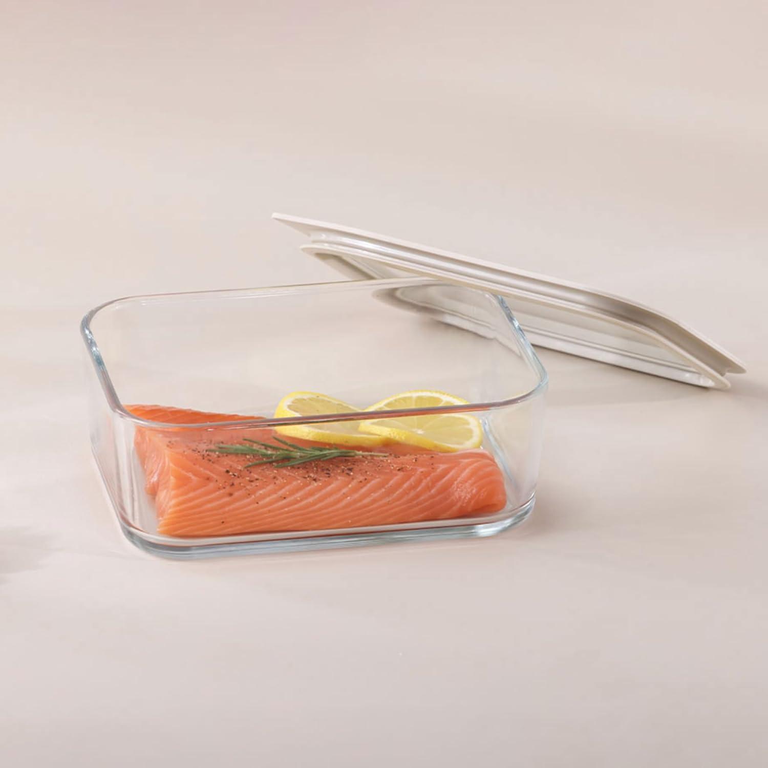 image:imageNeoflam 2 Set FIKA One Borosilicate Glass Food Container with Lid Microwave Oven Dishwasher Freezer Safe Stylish Home Deco Modern Kitchen Storages Refrigerator Canisters 18oz 530ml 056qt44 oz