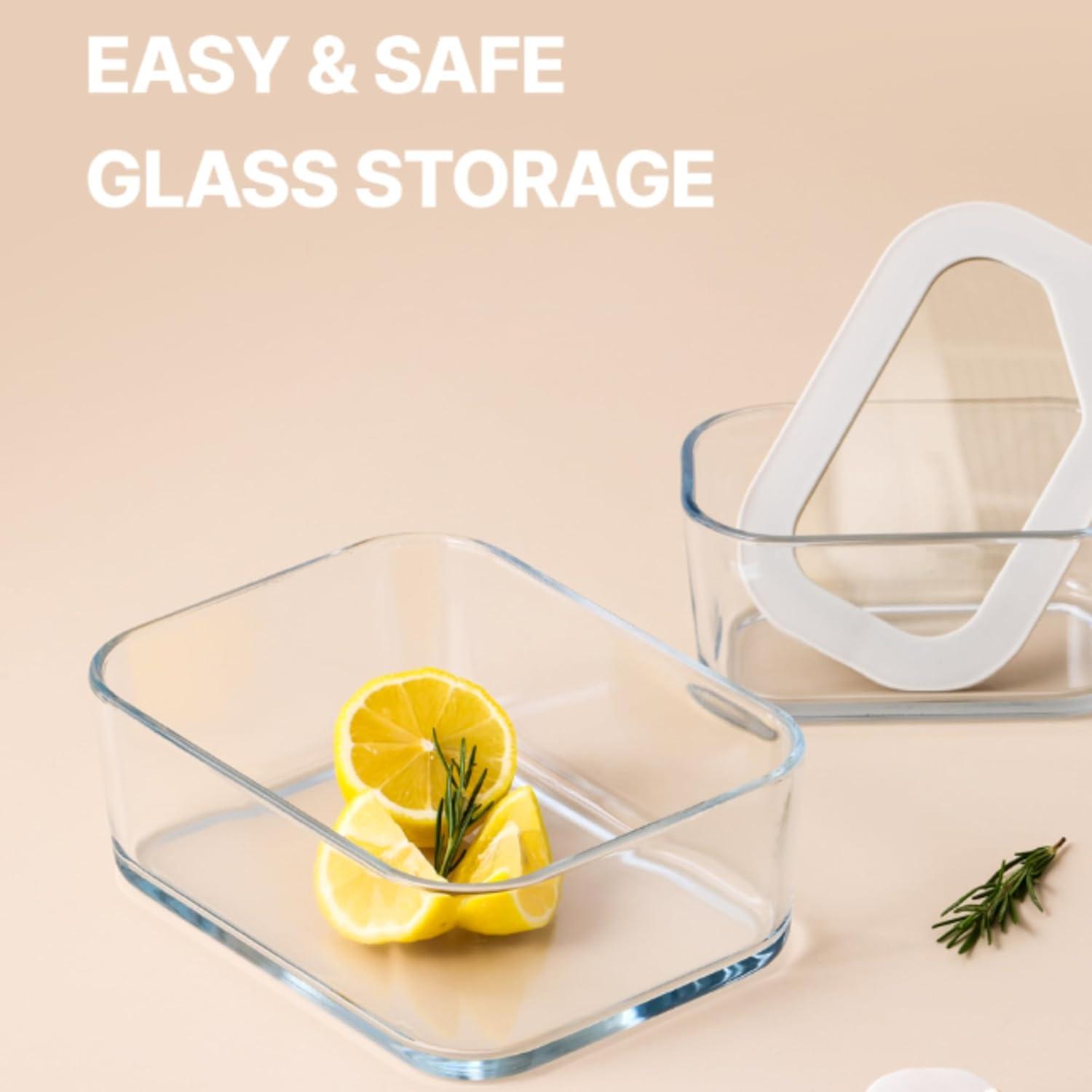 image:imageNeoflam 2 Set FIKA One Borosilicate Glass Food Container with Lid Microwave Oven Dishwasher Freezer Safe Stylish Home Deco Modern Kitchen Storages Refrigerator Canisters 18oz 530ml 056qt54 oz