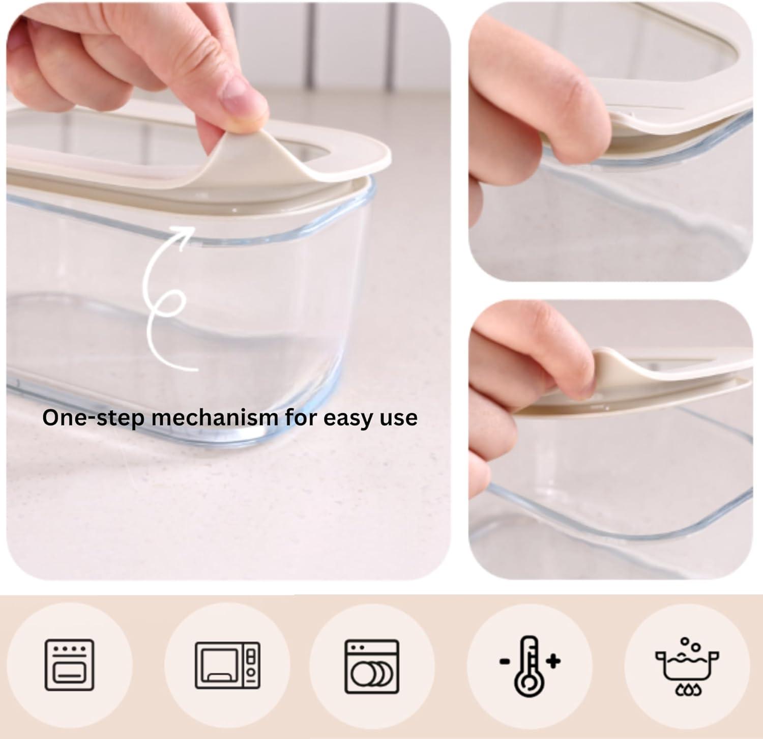 image:imageNeoflam 2 Set FIKA One Borosilicate Glass Food Container with Lid Microwave Oven Dishwasher Freezer Safe Stylish Home Deco Modern Kitchen Storages Refrigerator Canisters 18oz 530ml 056qt44 oz