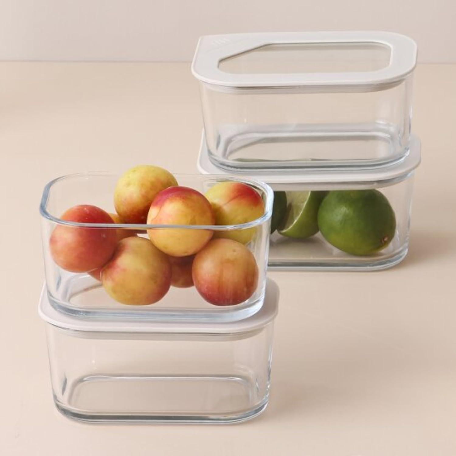 image:imageNeoflam 2 Set FIKA One Borosilicate Glass Food Container with Lid Microwave Oven Dishwasher Freezer Safe Stylish Home Deco Modern Kitchen Storages Refrigerator Canisters 18oz 530ml 056qt18 oz