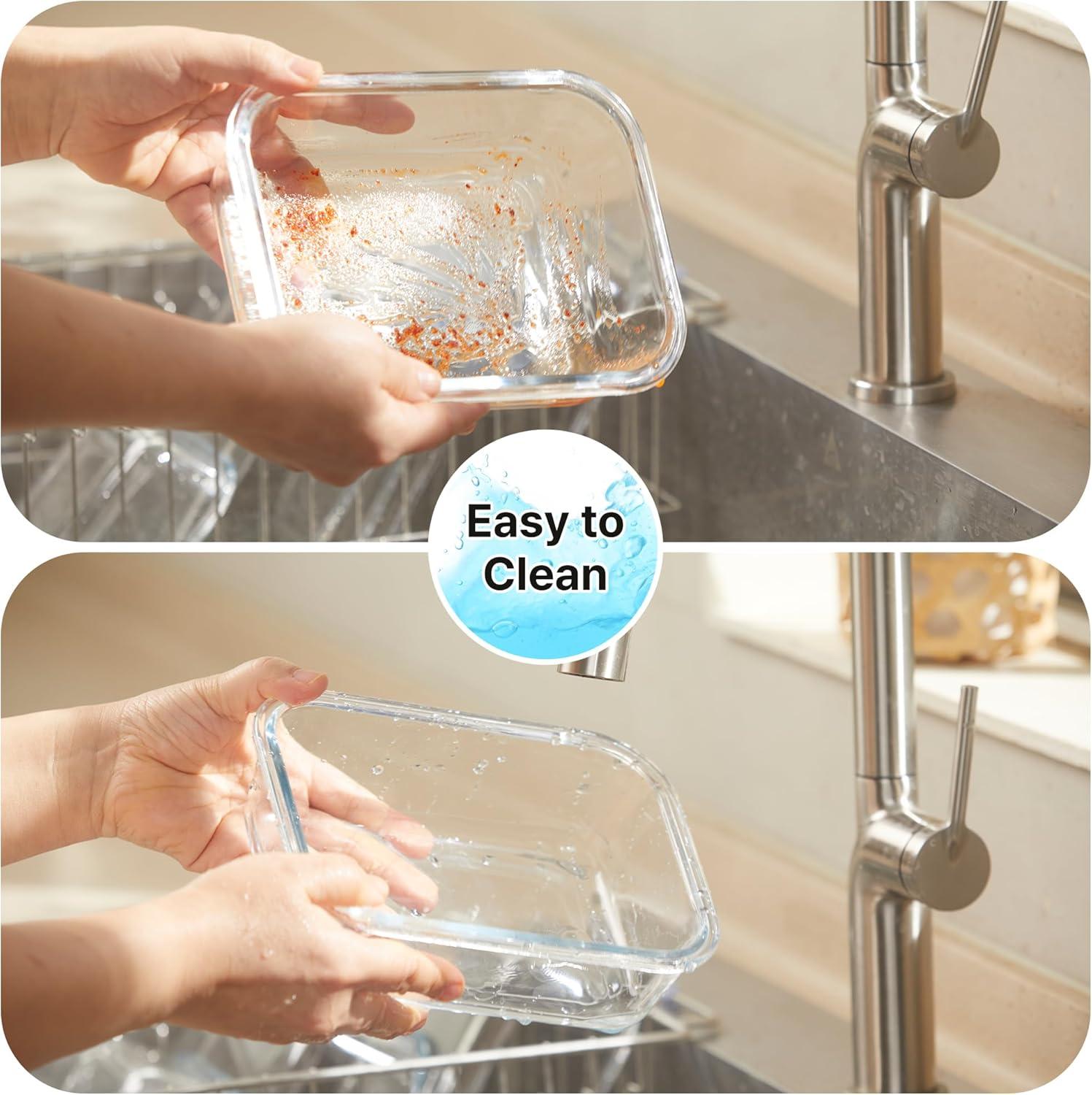 image:imageNeoflam 6Piece Comodo Glass Food Storage Containers with Lids Airtight Stackable Meal Prep Set BPAFree Microwave Oven Air Fryer Freezer Safe Reusable Glass Containers for Home amp Office