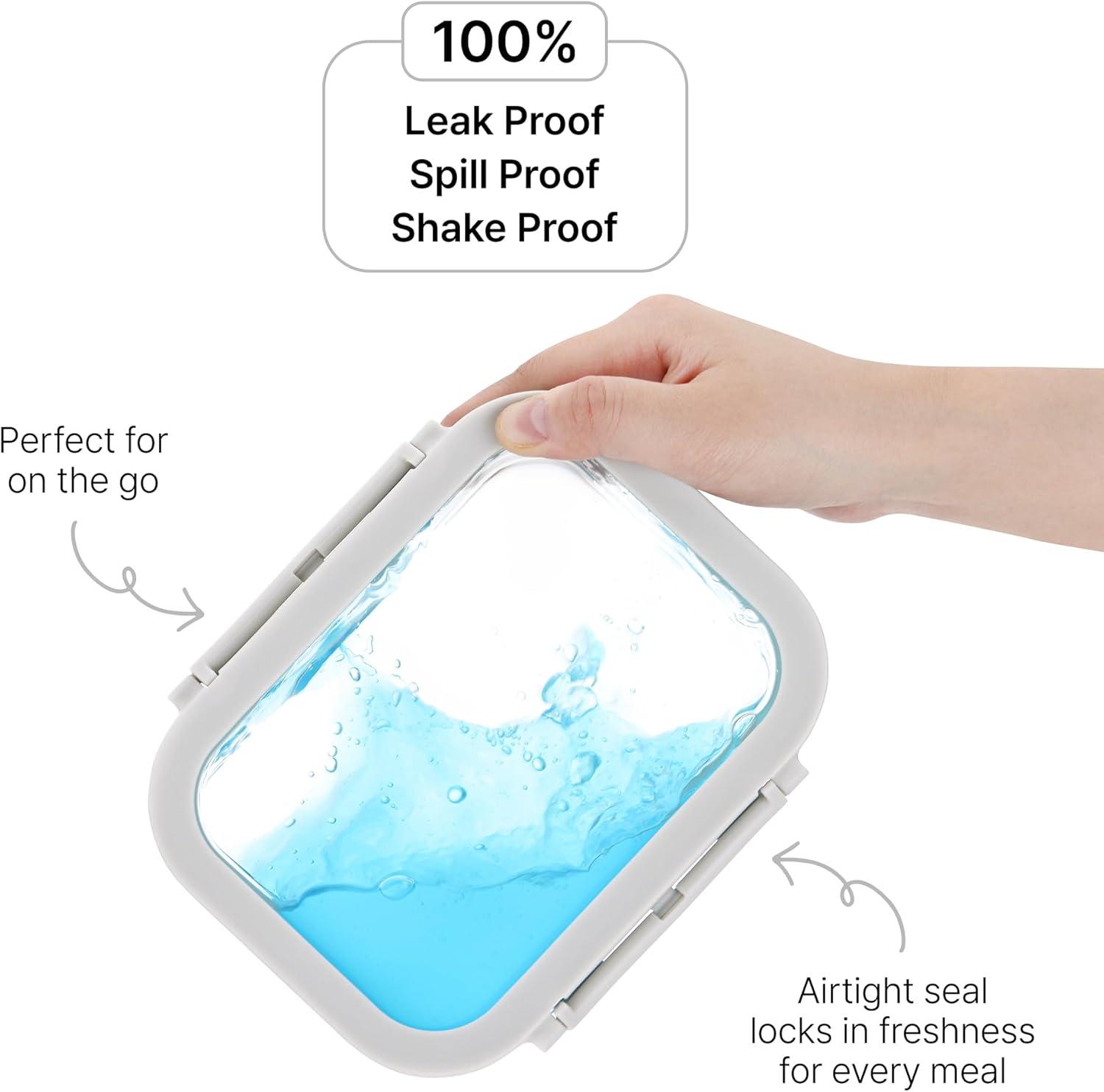 image:imageNeoflam 6Piece Comodo Glass Food Storage Containers with Lids Airtight Stackable Meal Prep Set BPAFree Microwave Oven Air Fryer Freezer Safe Reusable Glass Containers for Home amp Office