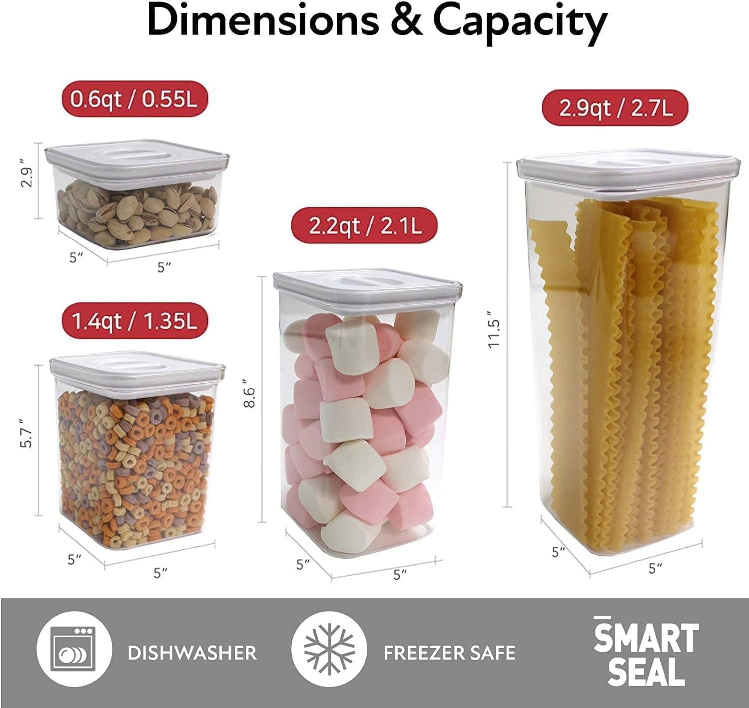 image:imageNeoflam Airtight Smart Seal Food Storage Container Set of 3 Crystal Clear Body Modular Stackable Nestable Design 27L Square14L