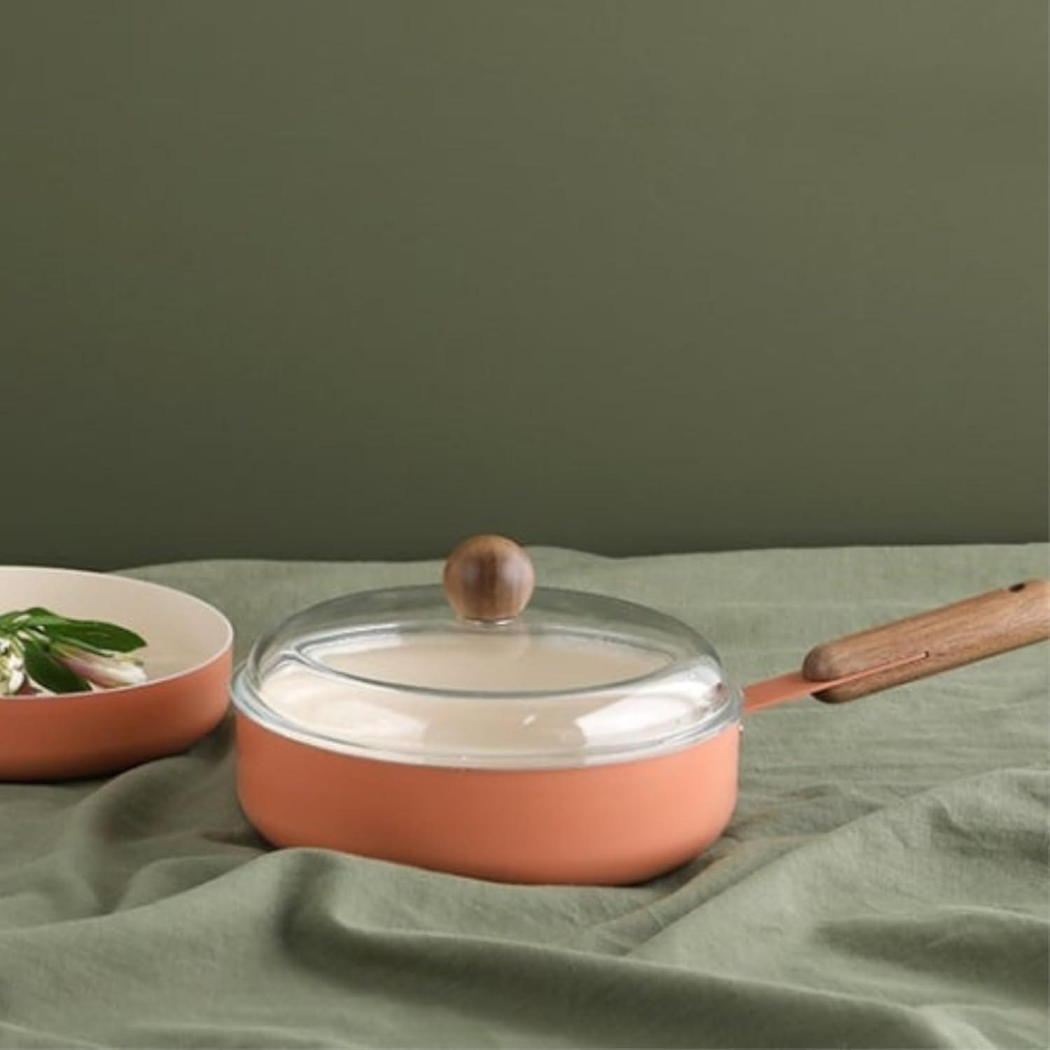 image:imageNeoflam Atelier 95Inch Nonstick Stir Frying Pan with Wood Handle Healthy Cooking Non Stick Ceramic Coating Skillet Induction Compatible Cookware Made in Korea95 Wok