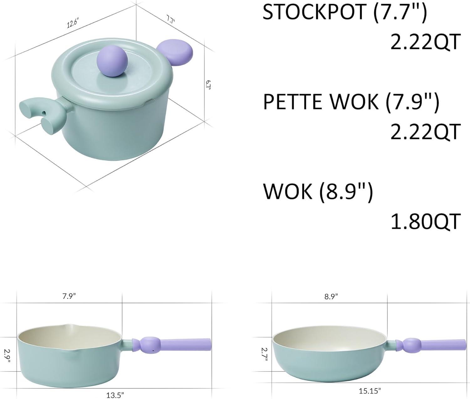 image:imageNeoflam Better Finger Cookware Set All in One 8Piece NonStick Ceramic Coated Pots and PansAll in One 8Piece
