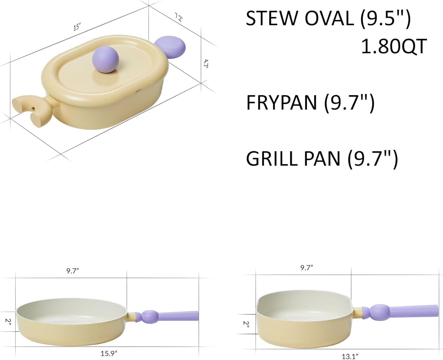 image:imageNeoflam Better Finger Cookware Set All in One 8Piece NonStick Ceramic Coated Pots and PansAll in One 8Piece