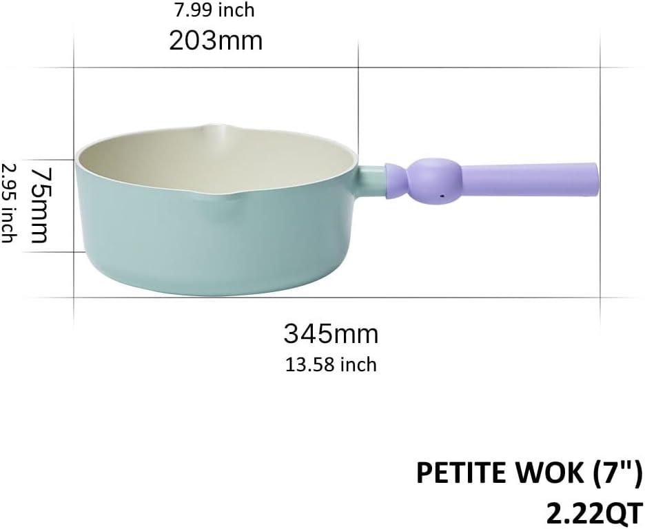 image:imageNeoflam Better Finger Cookware Set All in One 8Piece NonStick Ceramic Coated Pots and PansMint Green 4Piece