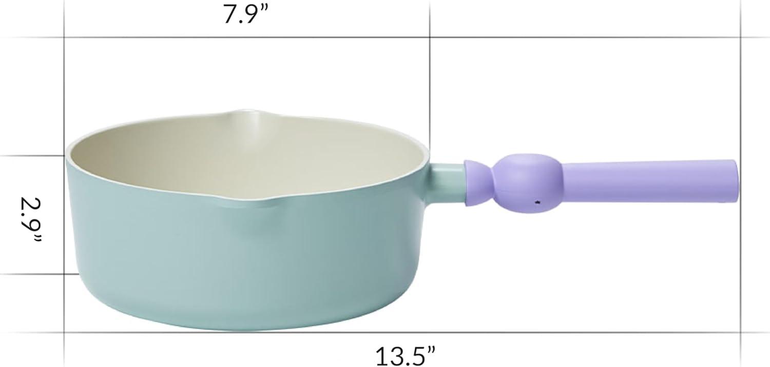 image:imageNeoflam Better Finger Cookware Set All in One 8Piece NonStick Ceramic Coated Pots and PansPoint Mint and Yellow 4Piece