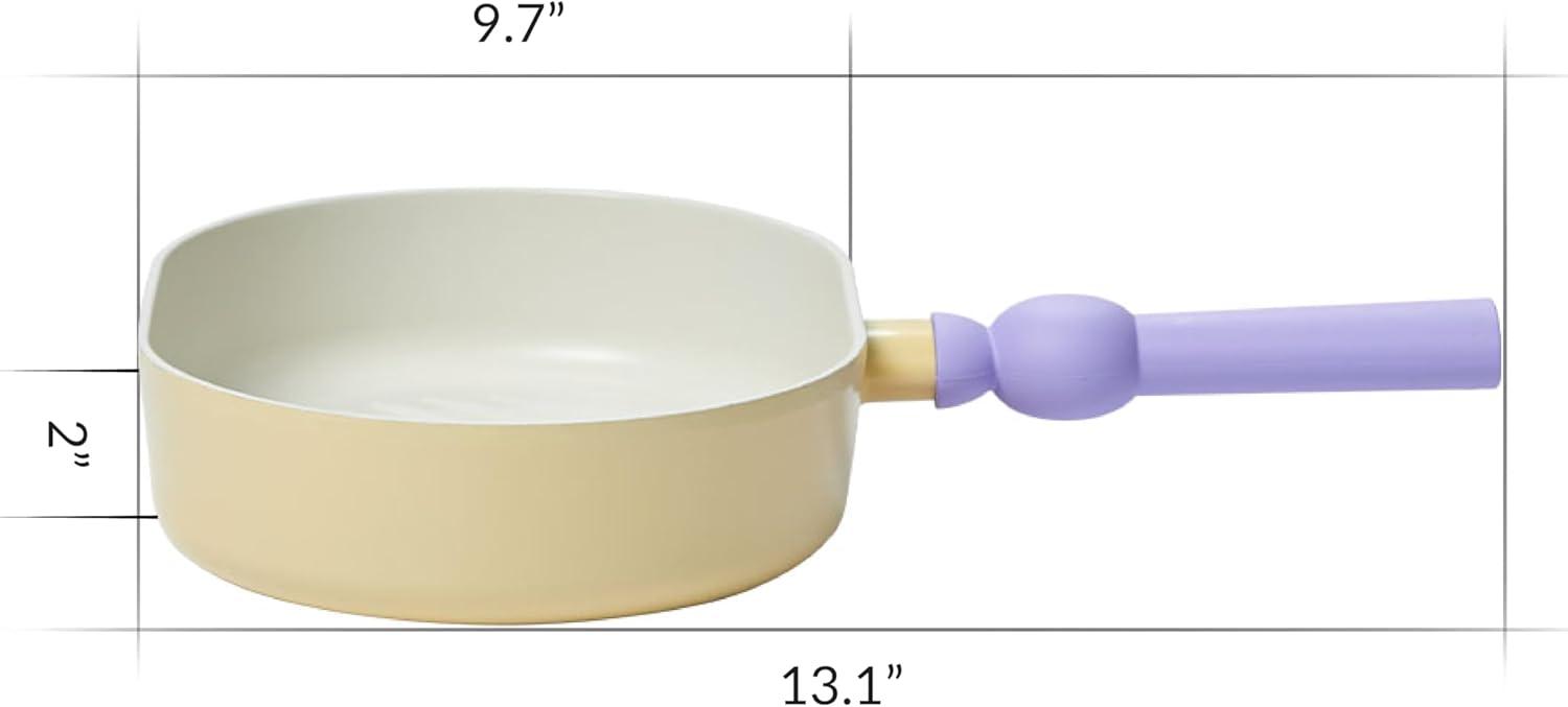 image:imageNeoflam Better Finger Cookware Set All in One 8Piece NonStick Ceramic Coated Pots and PansPoint Mint and Yellow 4Piece