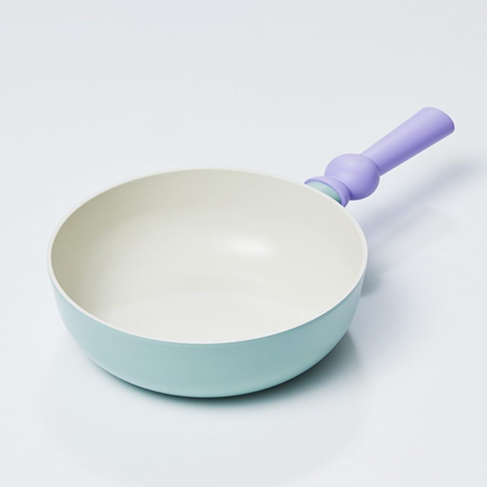 image:imageNeoflam Better Finger Cookware Set All in One 8Piece NonStick Ceramic Coated Pots and PansWok Mint 2Piece