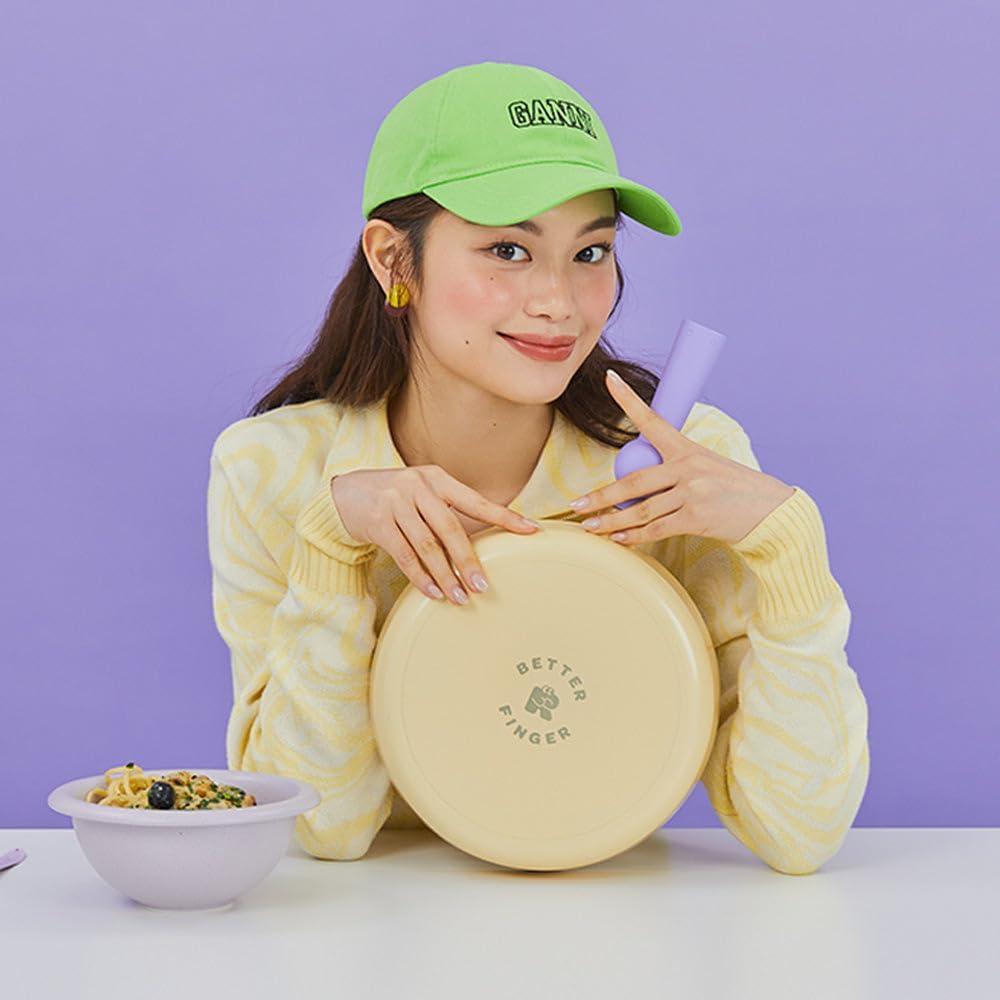 image:imageNeoflam Better Finger Cookware Set All in One 8Piece NonStick Ceramic Coated Pots and PansYellow 3Piece