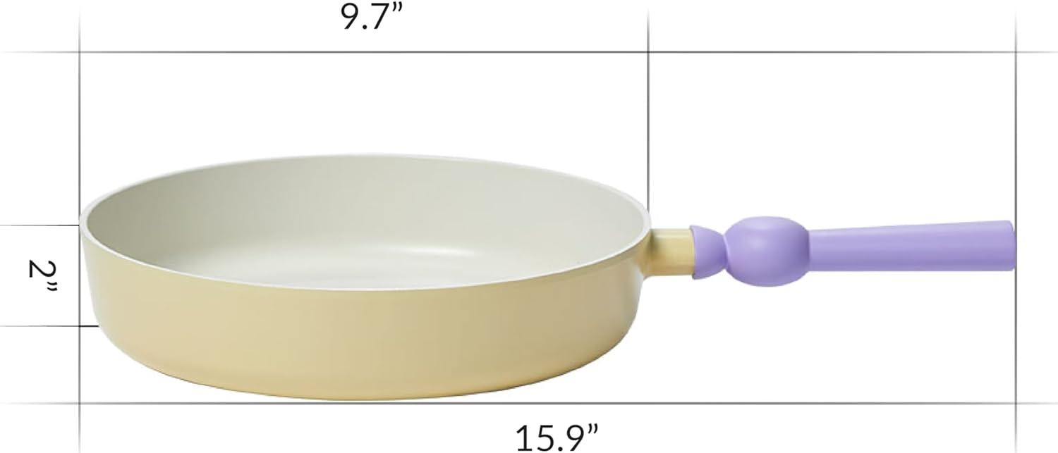 image:imageNeoflam Better Finger Cookware Set All in One 8Piece NonStick Ceramic Coated Pots and PansYellow 4Piece
