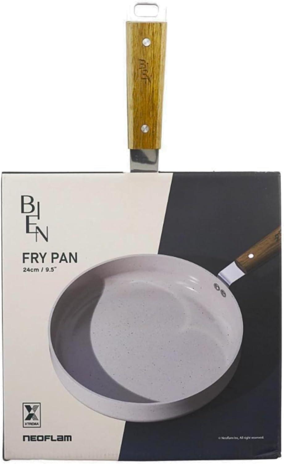 image:imageNeoflam Bien 95 Nonstick Ceramic Frying Pan with Wooden Handle Induction Skillet for Healthy Cooking Stir Fry amp Omelet Egg Pan Kitchen Essential Cookware Made in Korea 24cm