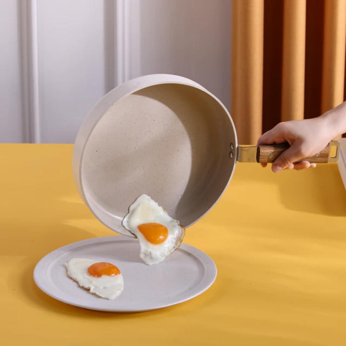 image:imageNeoflam Bien 95 Nonstick Ceramic Frying Pan with Wooden Handle Induction Skillet for Healthy Cooking Stir Fry amp Omelet Egg Pan Kitchen Essential Cookware Made in Korea 24cm