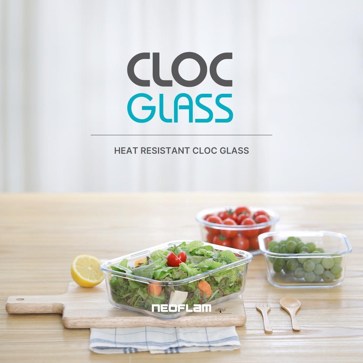 image:imageNeoflam Cloc Glass 27oz Square Food Storage EmeraldSquare