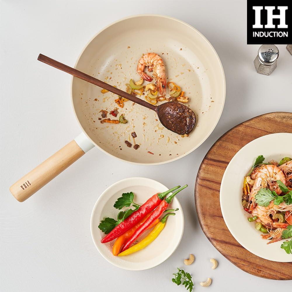 image:imageNeoflam FIKA 10inch 26cm Ivory IH Wok Impact Induction HeatingIvory