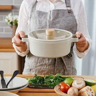 image:imageNeoflam FIKA 6 Piece Kitchen Nonstick Cookware Pot Set with GlassLid Induction Multipurpose Cooking Essential Casserole Every Day Use Made in Korea IvoryIvory