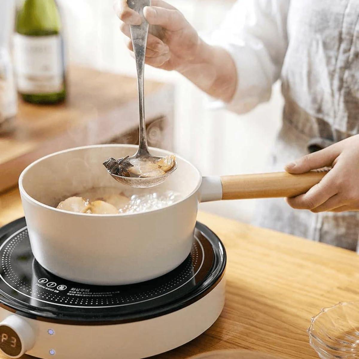 image:imageNeoflam FIKA 6 Piece Kitchen Nonstick Cookware Pot Set with GlassLid Induction Multipurpose Cooking Essential Casserole Every Day Use Made in Korea IvoryIvory