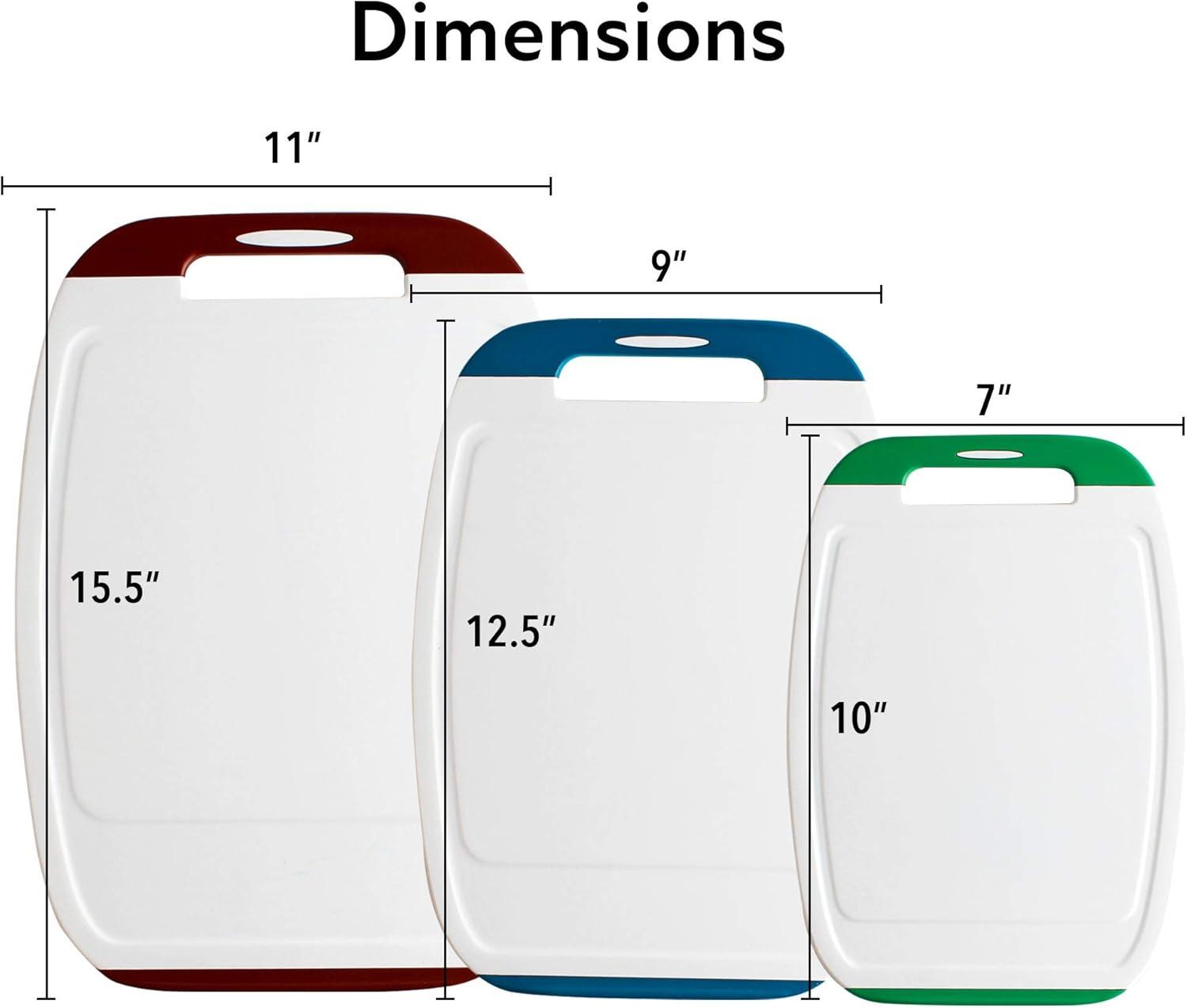 image:imageNeoflam Microban Protection Cutting Board 3 Piece Set Stain amp OdorBPA Free Reversable Board Upgraded Larger Juice Groove NonSlip EZ Grip Handle Dishwasher Safe PastelMulticolor