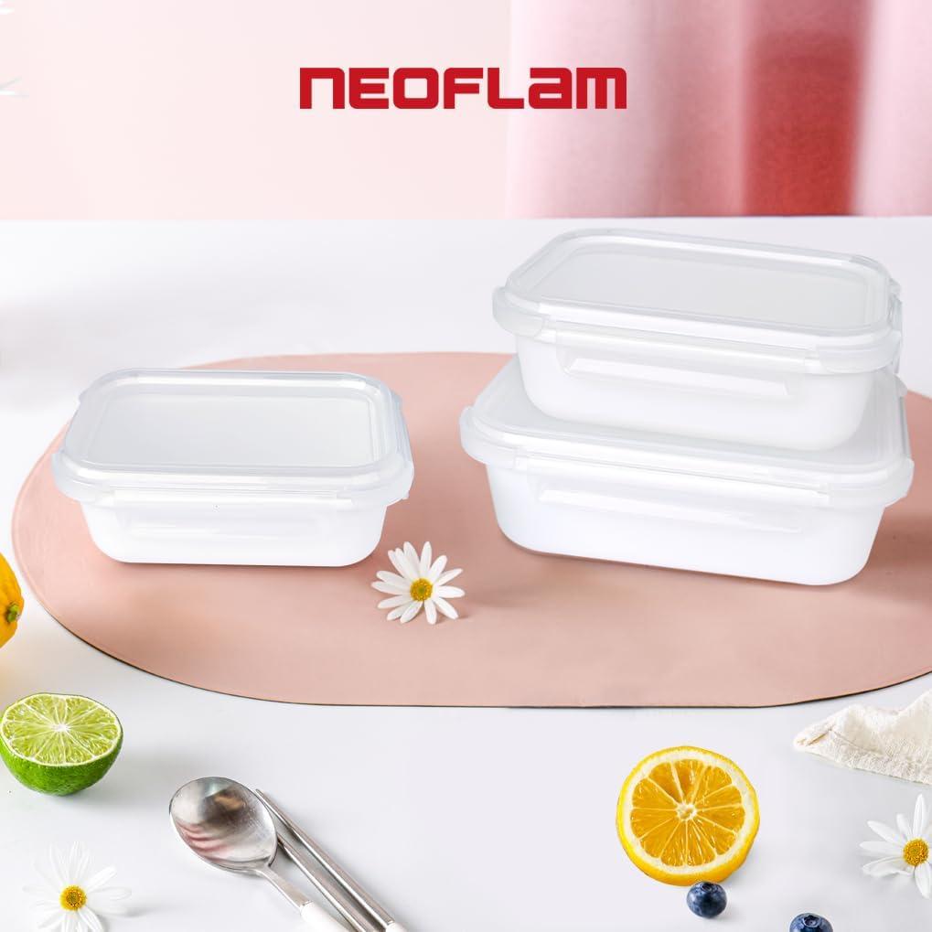 image:imageNeoflam Opal Glass 21oz Rectangular Food Storage Transparent Lid