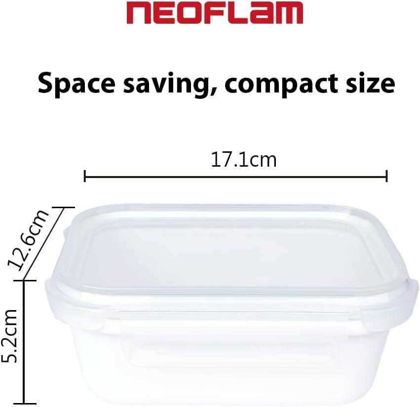 image:imageNeoflam Opal Glass 21oz Rectangular Food Storage Transparent Lid