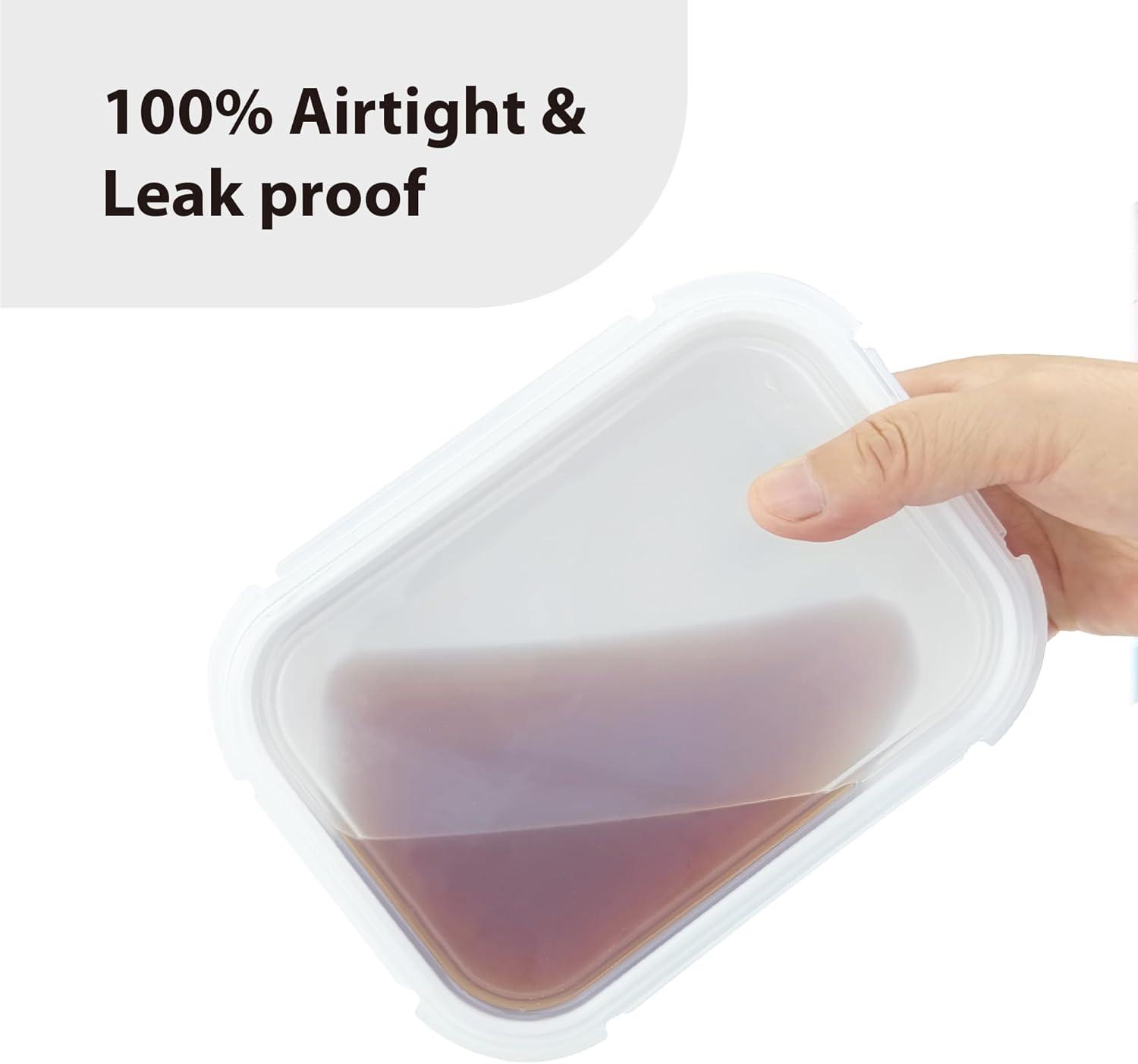 image:imageNeoflam Opal Glass 21oz Rectangular Food Storage Transparent Lid