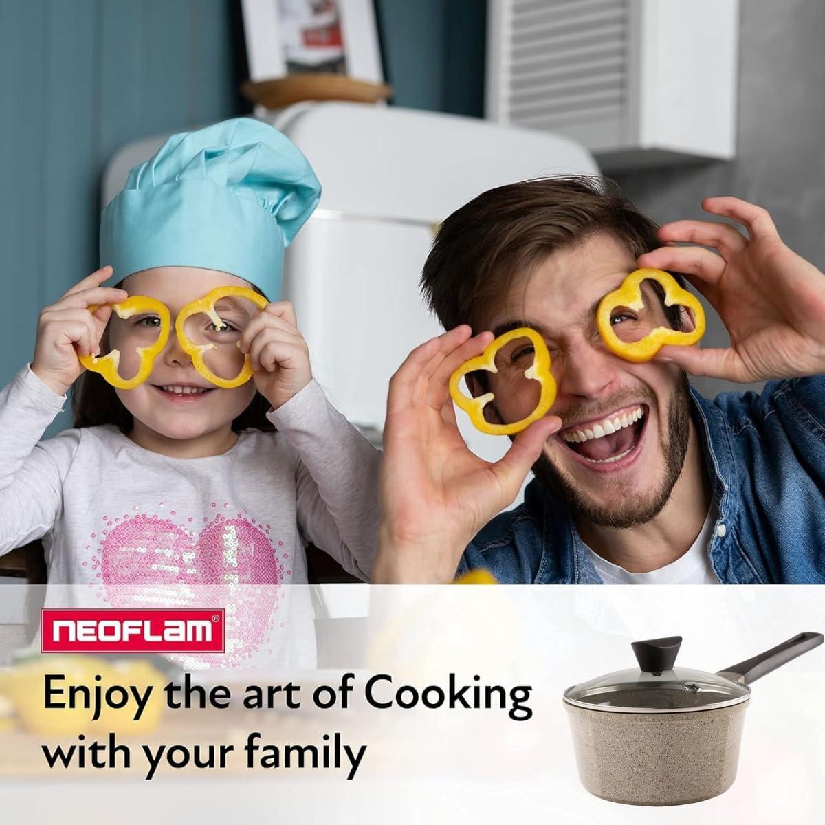 image:imageNeoflam Venn 2QT Saucepan with Lid 7 Ceramic Coated Sauce Pot for Milk Melting Boiling and Warming Healthy Cooking Cookware with StayCool Handle Dishwasher Safe Made in Korea