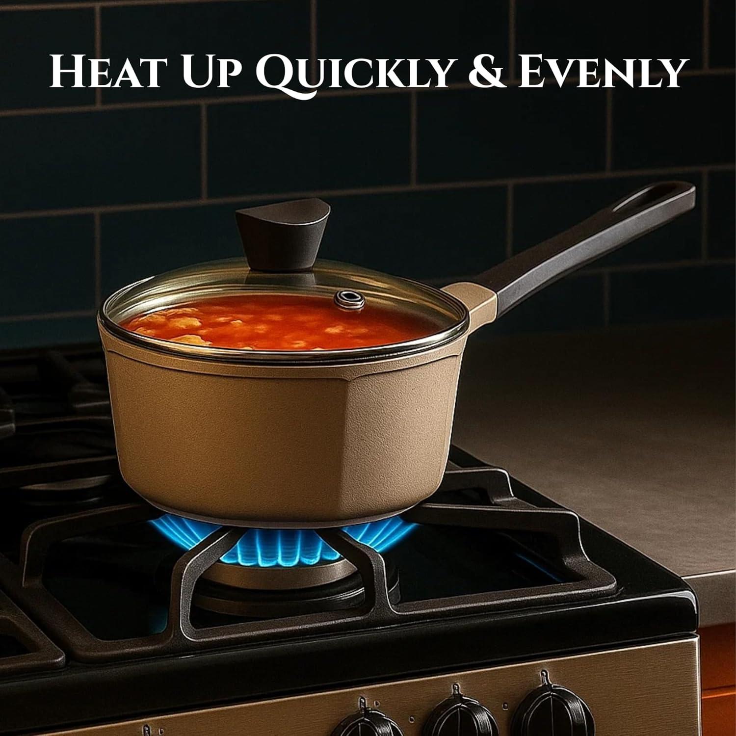 image:imageNeoflam Venn 2QT Saucepan with Lid 7 Ceramic Coated Sauce Pot for Milk Melting Boiling and Warming Healthy Cooking Cookware with StayCool Handle Dishwasher Safe Made in Korea