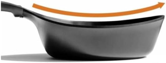 image:imageVulcan Kitchen Nonstick 8Inch All Black Profeesional Frying Wok Pan Induction Compatible Cookware Healthy Cooking Ceramic TCoating Skillet Flat Bottom Mini Stir Fry Pan Made in Korea 20cm8 Pan
