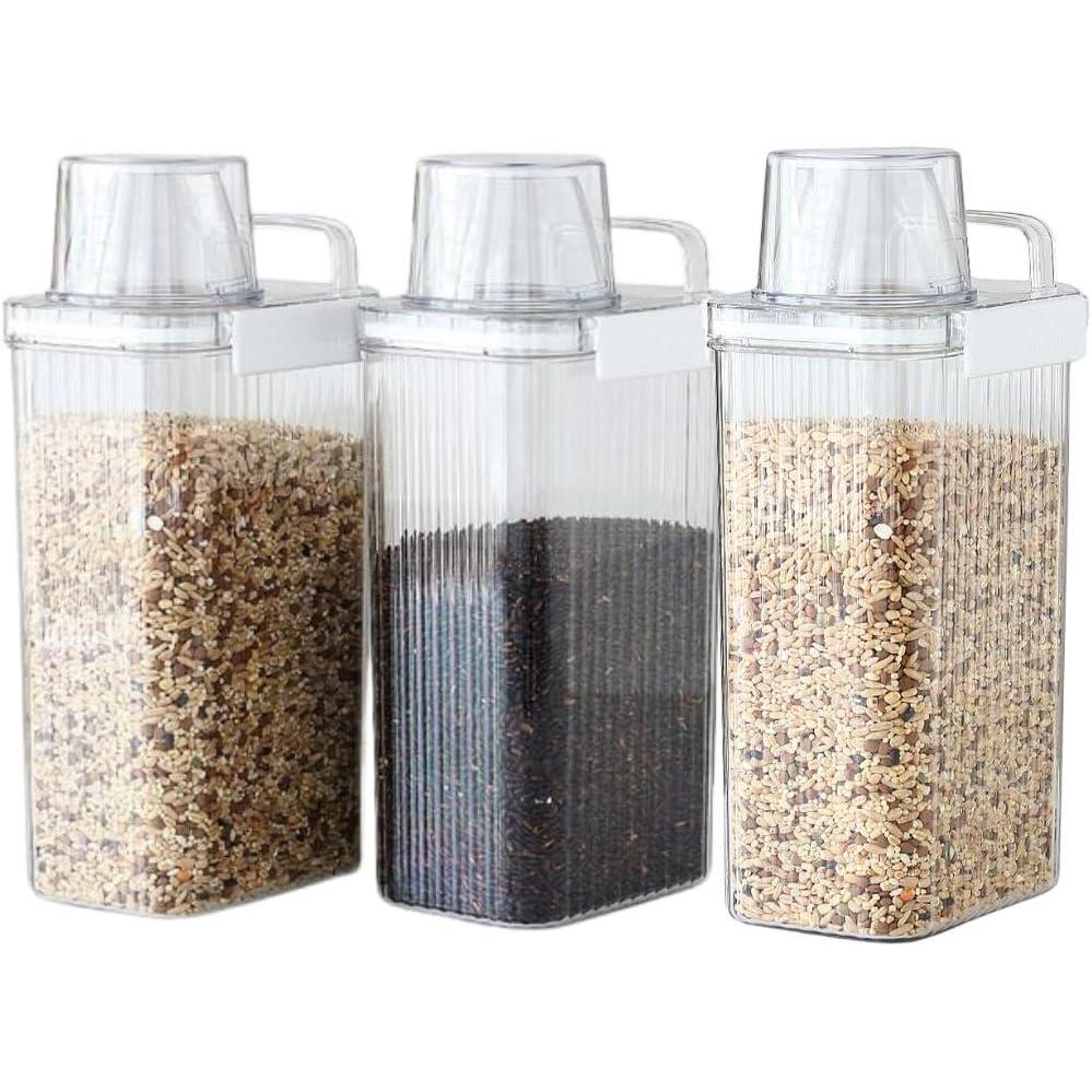 image:image3 Set Airtight Kitchen Essential Dry Food Container with Lid Nestable Pantry Refrigerator Freezer Cabinet Organization for Cereal Rice Grain 15623744 oz61 oz