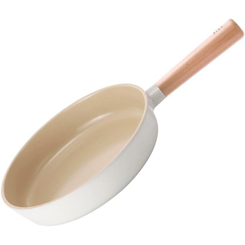 image:imageFIKA 95 inch Nonstick Frying Pan with Wooden Handle Induction Compatible Cookware for All Stovetops Kitchen Essential Ceramic Coating Skillet Healthy Cooking Omelet Pan Made in Korea 24cm