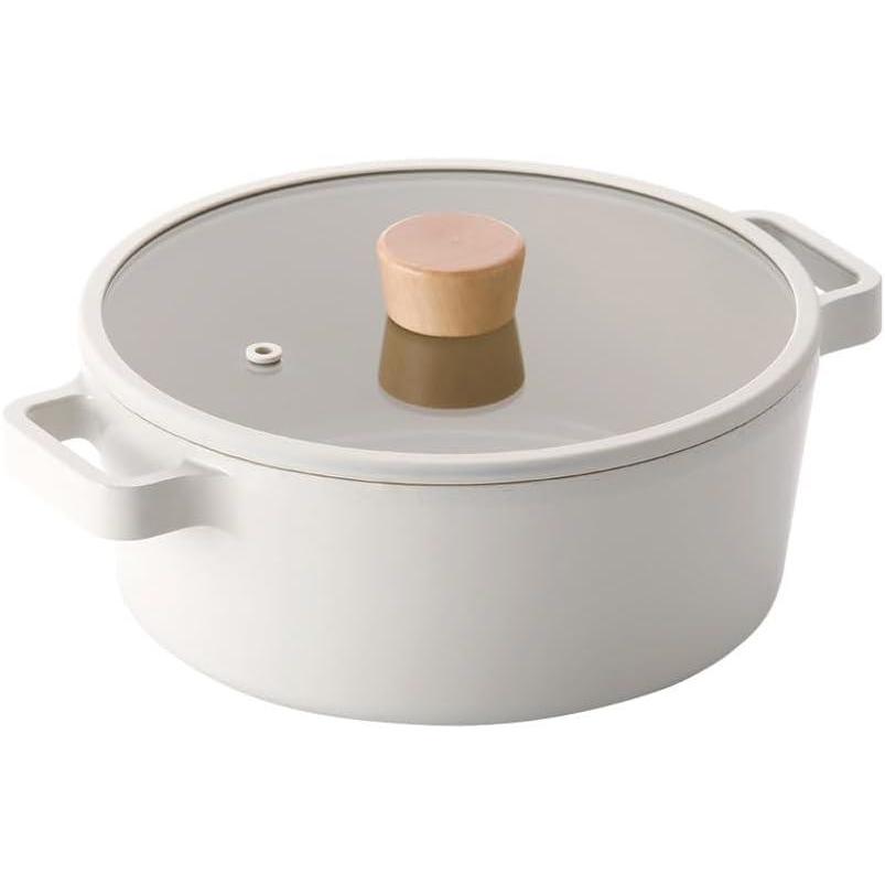 image:imageFIKA Kitchen Nonstick 40QT Stock Pot with Lid Healthy Cooking Ceramic Coating Casserole Induction Compatible Cookware Stew Soup Noodle Multi Dutch Oven Made in Korea 95 24cm