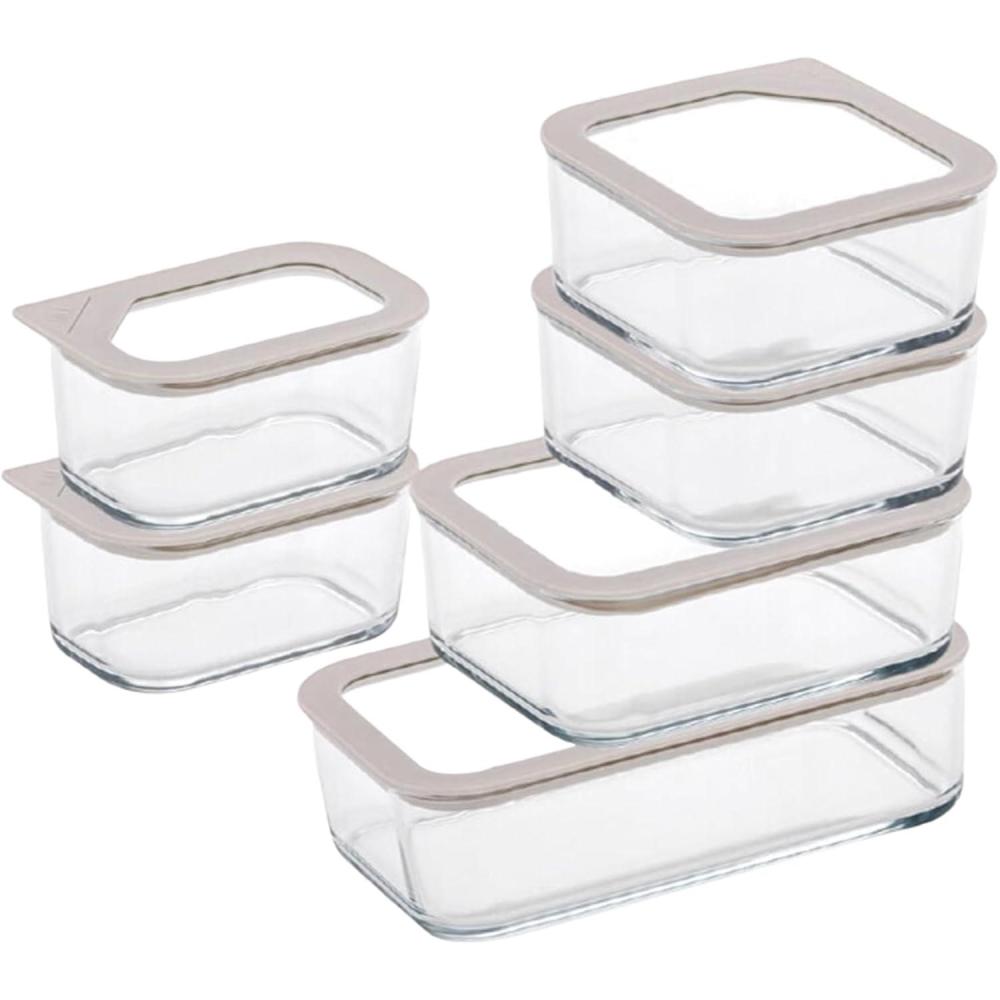 image:imageNeoflam 2 Set FIKA One Borosilicate Glass Food Container with Lid Microwave Oven Dishwasher Freezer Safe Stylish Home Deco Modern Kitchen Storages Refrigerator Canisters 18oz 530ml 056qtSET