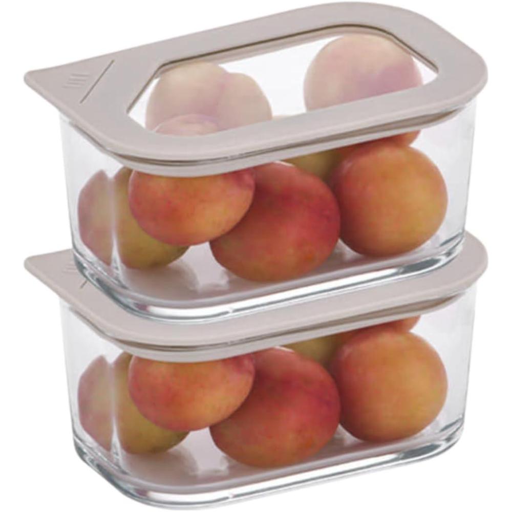image:imageNeoflam 2 Set FIKA One Borosilicate Glass Food Container with Lid Microwave Oven Dishwasher Freezer Safe Stylish Home Deco Modern Kitchen Storages Refrigerator Canisters 18oz 530ml 056qt18 oz