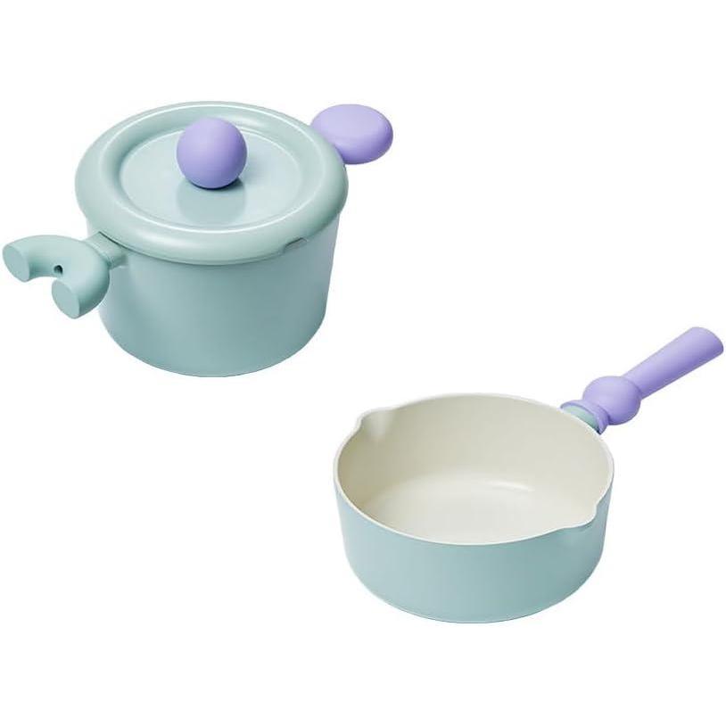 image:imageNeoflam Better Finger Cookware Set All in One 8Piece NonStick Ceramic Coated Pots and PansMint 3Piece