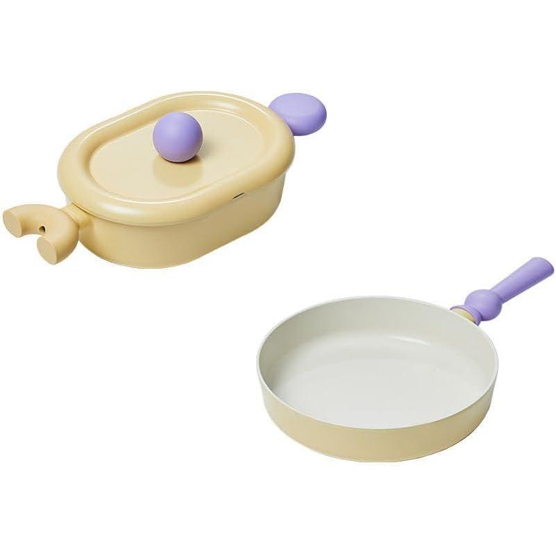 image:imageNeoflam Better Finger Cookware Set  All in One 8Piece NonStick Ceramic Coated Pots and PansYellow 3Piece