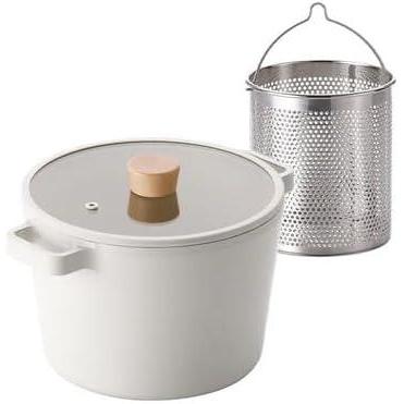 image:imageNeoflam FIKA Cookware Set 49QT Deep Stock Pot 87 22cm with Stainless Steel insert