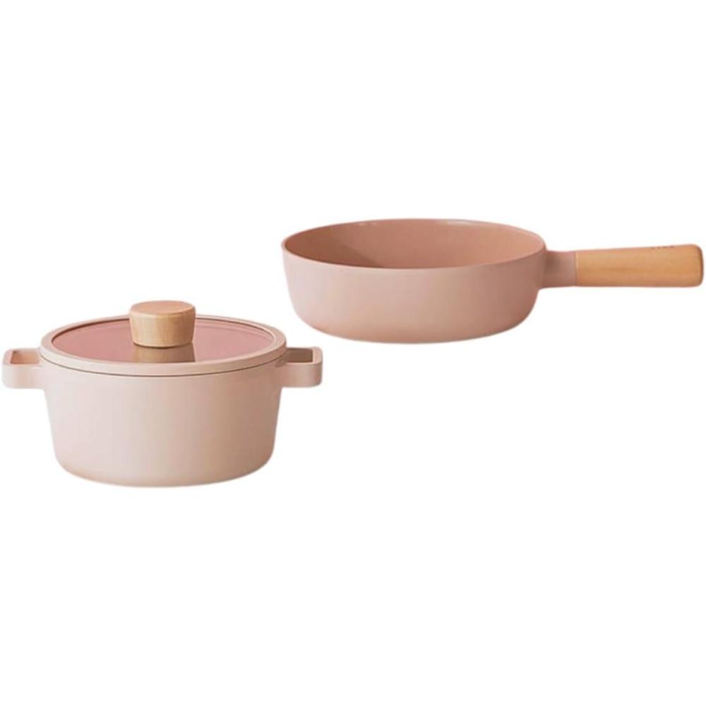 image:imageNeoflam Fika Kitchen 6Piece Cookware Set Nonstick Coating Mini Pot with Lid and Pan Induction Made in Korea Petit Total SetPetit Set