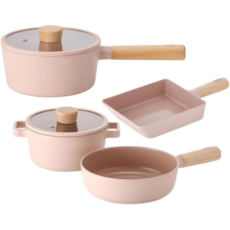 image:imageNeoflam Fika Kitchen 6Piece Cookware Set Nonstick Coating Mini Pot with Lid and Pan Induction Made in Korea Petit Total SetPetitl Total Set