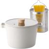 image:imageFIKA Kitchen Essential 49 QT Deep Pot with Pasta Strainer Insert Nonstick Ceramic Coating Casserole with Lid Healthy Cooking Dutch Oven Induction Compatible Cookware Made in Korea 8722 cm