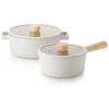 image:imageFIKA Kitchen Nonstick 4Piece Cookware Pot Set with Lid Healthy Cooking NonStick Ceramic Coating Stockpot Saucepan Induction Compatible Kitchenware Made in Korea 2 SET