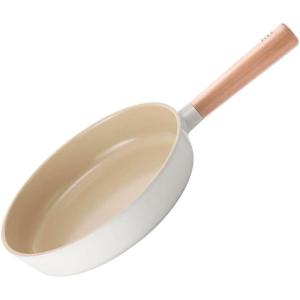 FIKA 9.5 inch Nonstick Frying Pan with Wooden Handle, Induction Compatible Cookware for All Stovetops, Kitchen Essential Ceramic Coating Skillet, Healthy Cooking Omelet Pan, Made in Korea (24cm)