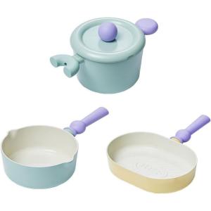 Neoflam Better Finger Cookware Set – All in One, 8-Piece Non-Stick Ceramic Coated Pots and Pans(Point Mint and Yellow 4-Piece)