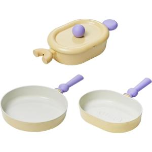 Neoflam Better Finger Cookware Set – All in One, 8-Piece Non-Stick Ceramic Coated Pots and Pans(Yellow 4-Piece)