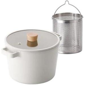 Neoflam FIKA Cookware Set – 4.9QT Deep Stock Pot (8.7″ / 22cm) with Stainless Steel insert