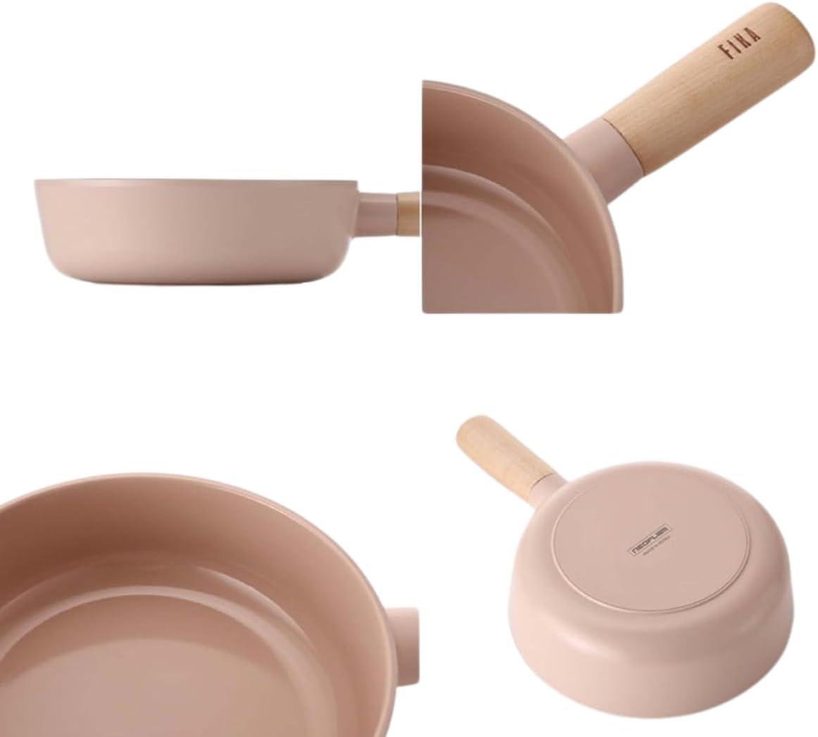 image:imageFIKA 7Inch Stir Fry Mini Wok Pan with Wood Handle Kitchen Nonstick Ceramic Coating Skillet Induction Compatible Cookware Healthy Cooking Omelet Pan Made in Korea 18cm