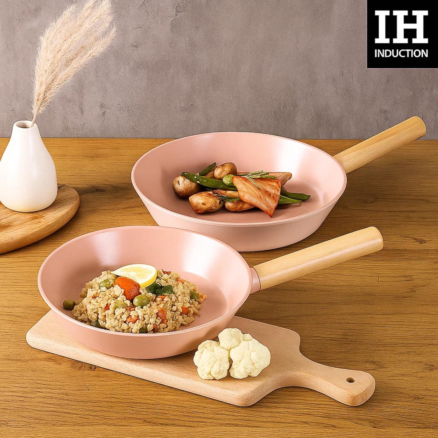 image:imageNeoflam 11 Non Stick Frying Pan with Wood Handle Ceramic Coated Saute Skillet for Healthy Cooking PFOA Free Lightweight Even Heat Distribution Induction amp All Stovetops Made in Korea95 Pan