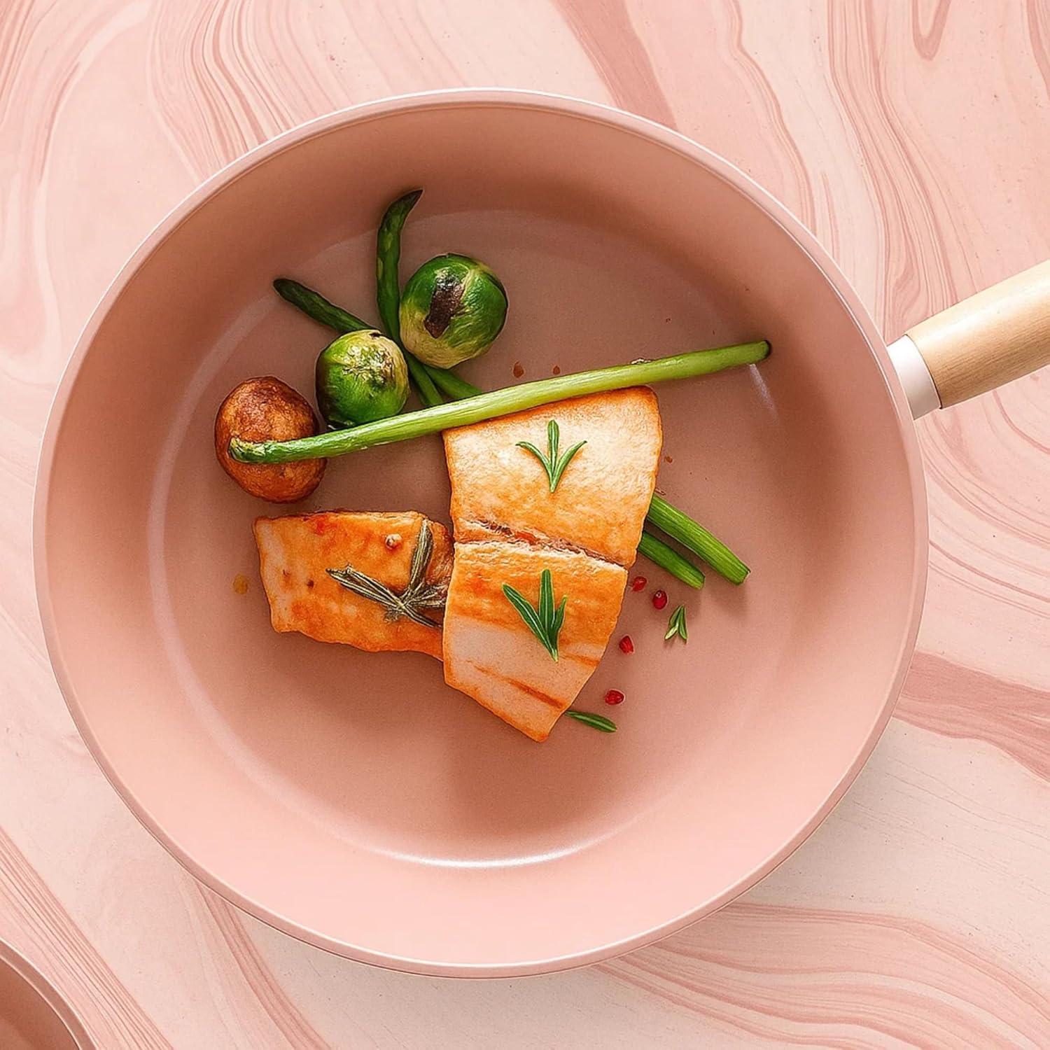 image:imageNeoflam 11 Non Stick Frying Pan with Wood Handle Ceramic Coated Saute Skillet for Healthy Cooking PFOA Free Lightweight Even Heat Distribution Induction amp All Stovetops Made in Korea95 Pan